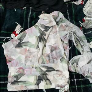 Floral One-Shoulder Top worn once